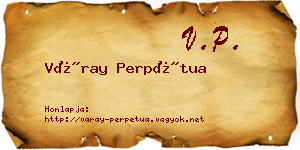 Váray Perpétua névjegykártya